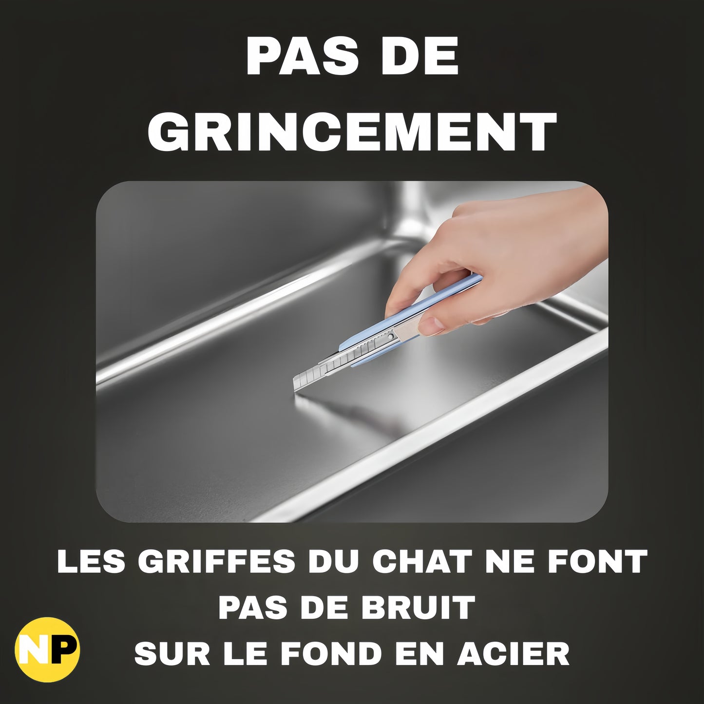 ZEN LITTER by NuvraPet™ - Bac à Litière en Acier INOX