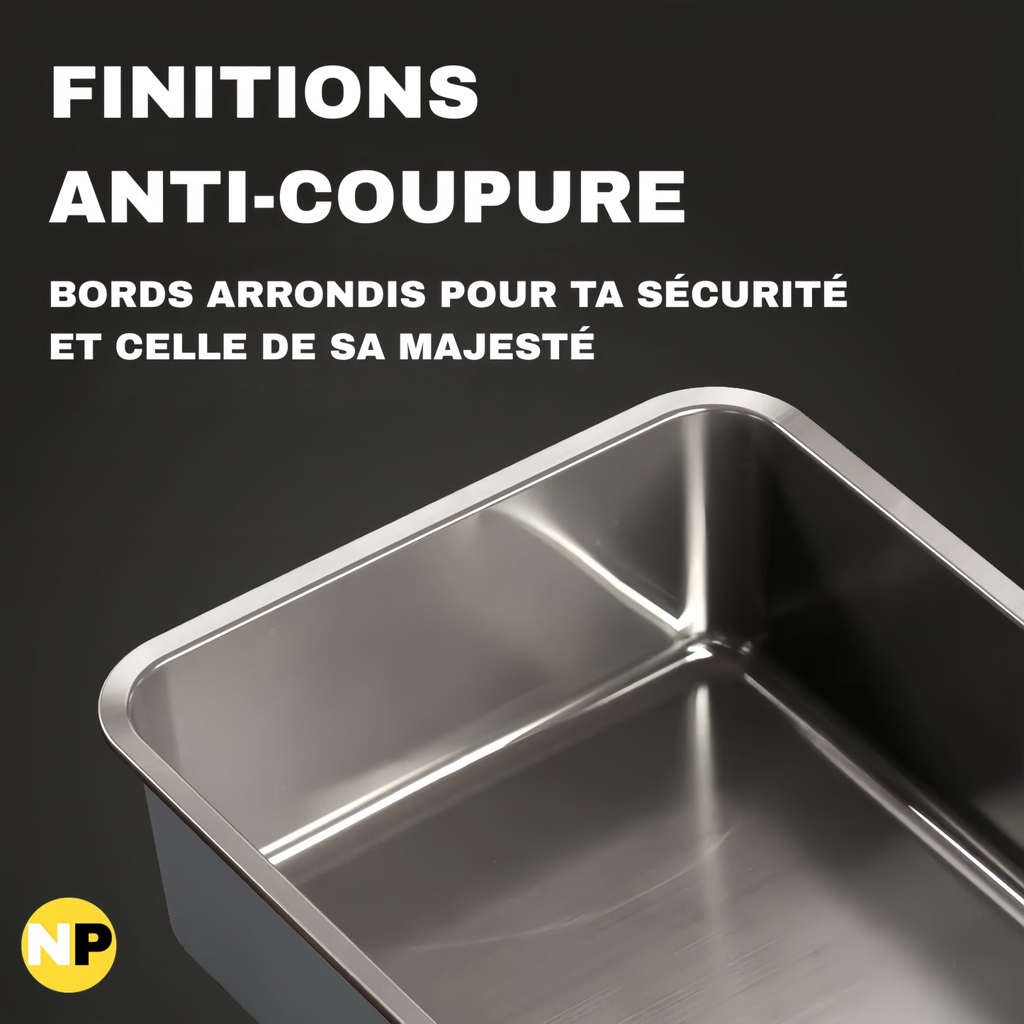 ZEN LITTER by NuvraPet™ - Bac à Litière en Acier INOX